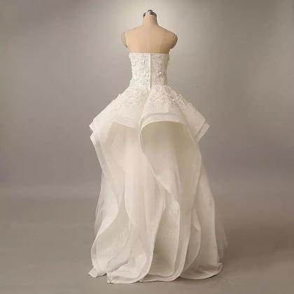 Strapless Hi Low Prom Dress Evening Dress Kpp0443