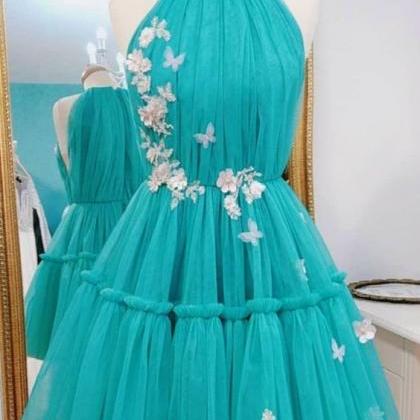 Kateprom Green Tulle Short Prom Dress Homecoming..