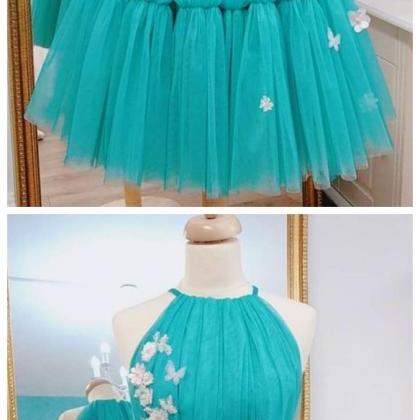 Kateprom Green Tulle Short Prom Dress Homecoming..