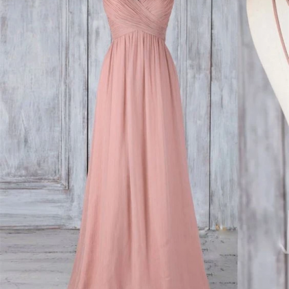 Kateprom A Line Pink Long Prom Dresses, Pink Long..