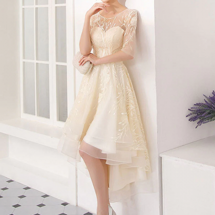Kateprom Champagne Tulle Short Prom Dress,..