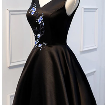 Short Black Prom Dresses, Black Short Formal..