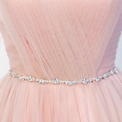 Elegant Short Pink Tulle Prom Dresses, Short Pink..