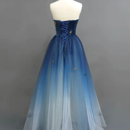 A-line Sweetehart Prom Dress Ombre Prom Dresses..