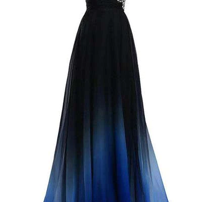 Bateau Sleeveless Floor Length Backless Beading Chiffon Prom Dress LBQ1671 main image 1