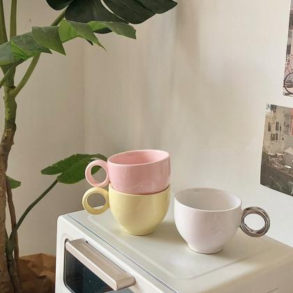 Flower Ceramic Coffee Cup Saucer Reusable Creative..
