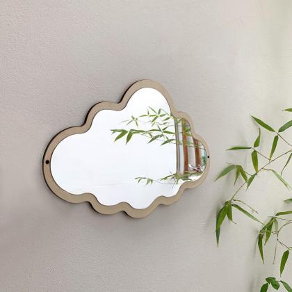 Cloud Wood Make-up Decorative Mirror Glass Living..