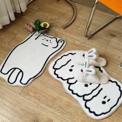 Cute Cat Rugs Cartoon Carpet In The Bedroom..