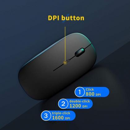 Wireless Rechargeable Mouse For Laptop Computer Pc