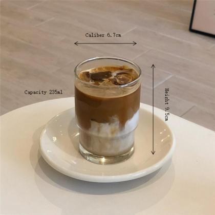 Korean Style Ins Coffee Cup Glass Cold Water Cup..