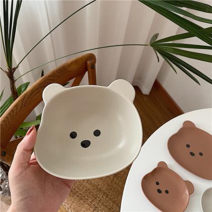 6 Inches Kawaii Bear Bowl Plate Tableware Ceramics..