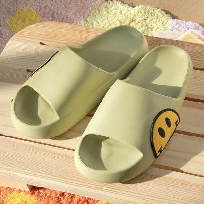 Smiley Face Slippers Women Summer Cute Slides..