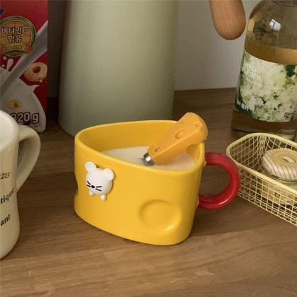 Cute Cheese Yellow Ceramic Mugs Bre..