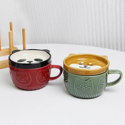 Cute Panda Ceramic Coffee Cup Saucer Decoration..