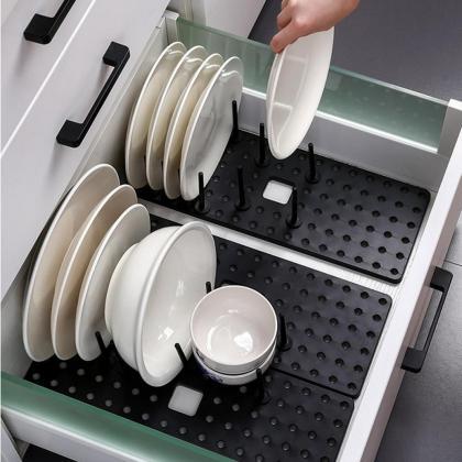 Adjustable Dishes Bottle Drain Bowl Rack Cleaning..