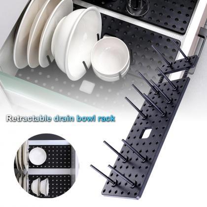 Adjustable Dishes Bottle Drain Bowl Rack Cleaning..