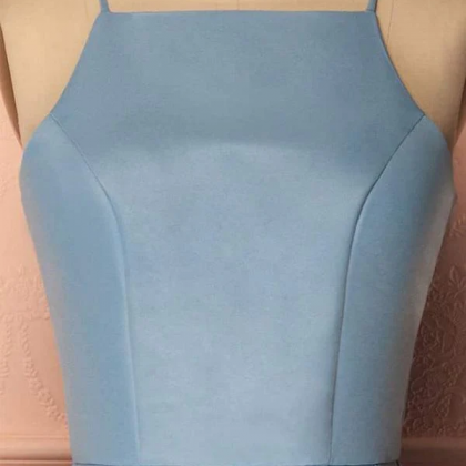 Popular baby blue open back halter sexy unique style freshman homecoming prom dresses, BD00139