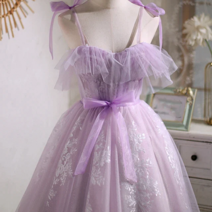 Sweet Purple A-line Short Prom Dress Homecoming..