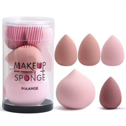 5 Pcs Mini Cosmetic Egg Wet And Dry Dual Use Foam..