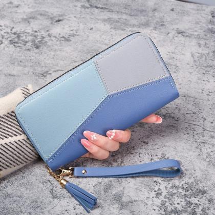 Fashion Zipper Wallets Womens Long Purses Handbags..