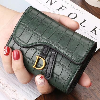 Women Luxury Card Holder Short Wallet Mini Pu..
