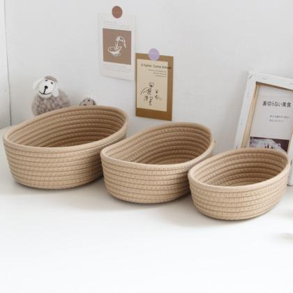 Woven Nordic Cotton Rope Storage Baskets Organize..