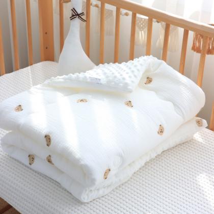 Winter Thick Muslin Cotton Embroidered Bear Tiger..