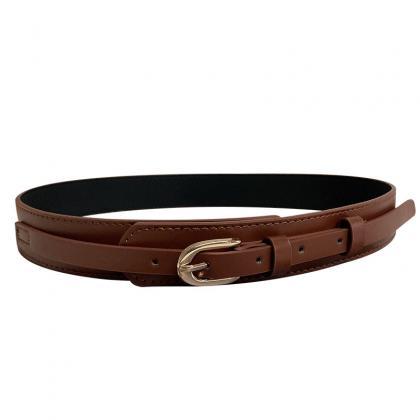 Thin Knot Belts For Women Lady Soft Pu Leather..