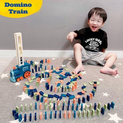 Kids Electric Domino Train Car Set With Sound..