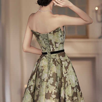 Elegant A-line Floral Long Prom Dress Evening..