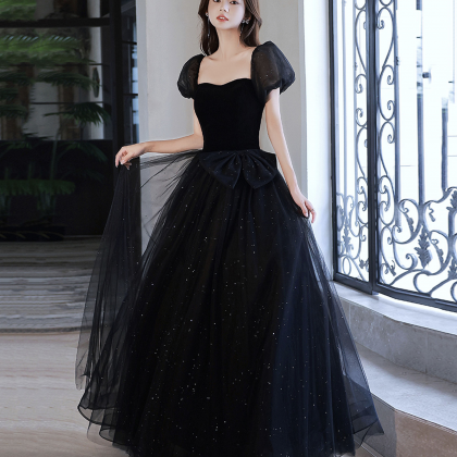 Black Tulle Long Ball Gown Dress Black Evening..
