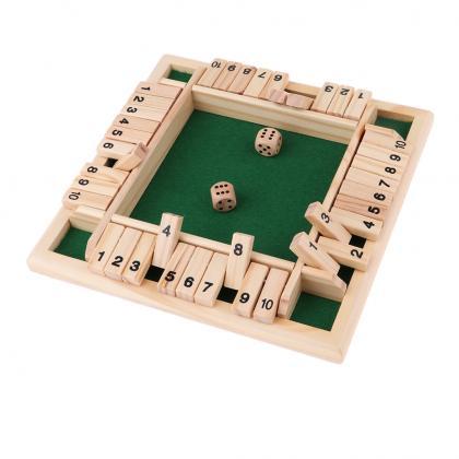 Four Sided 10 Numbers Shut The Box Board Game Set..