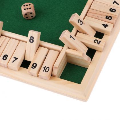 Four Sided 10 Numbers Shut The Box Board Game Set..