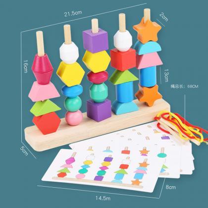 Montessori Wooden Toys Color Shape Matching Puzzle..