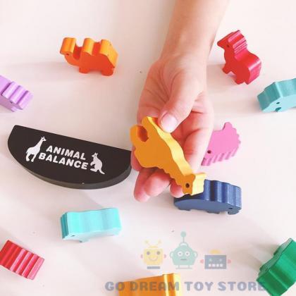 Wooden Balance Blocks Toys For Children Animal..