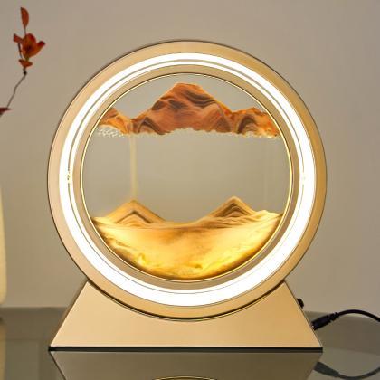 Quicksand Moving Rotating Art 3d Hourglass Led..