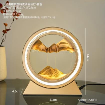 Quicksand Moving Rotating Art 3d Hourglass Led..
