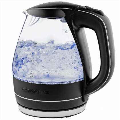 Portable Electric Glass Kettle 1.5 Liter With Blue..