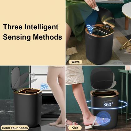 Bathroom Smart Sensor Trash Can 12l Luxury Garbage..