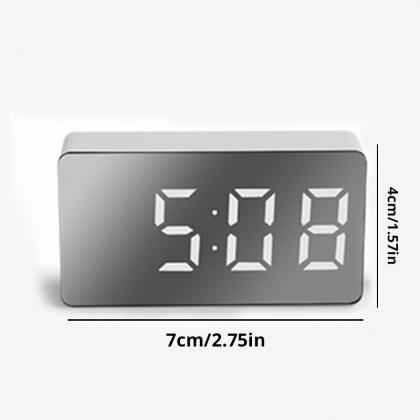 1pcs Green Led Mirror Table Clock Digital Alarm..