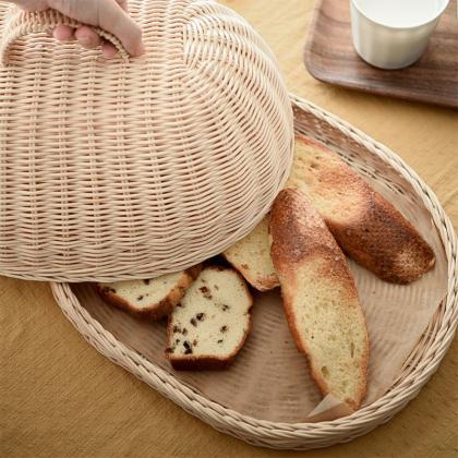 Handwoven Rattan Bread Basket Food Fruit..