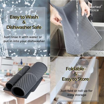 Foldable Insulated Soft Rubber Dishes Protector..
