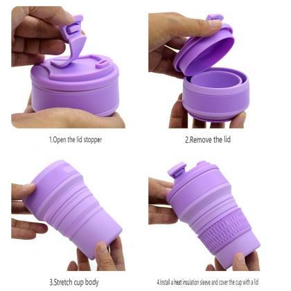 Creative Silicone Folding Water Cup With Color Box..