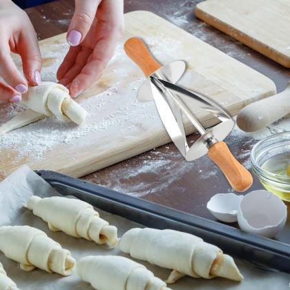Croissant Bread Dough Pastry Rolling Cutter Baking..