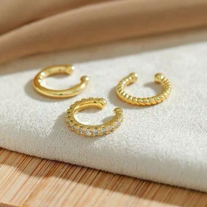 Fashion Delicate Zircon Cute Clip Earrings Buckle..