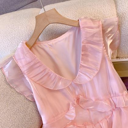 Women 2023 Summer Night Party Pink Dress..