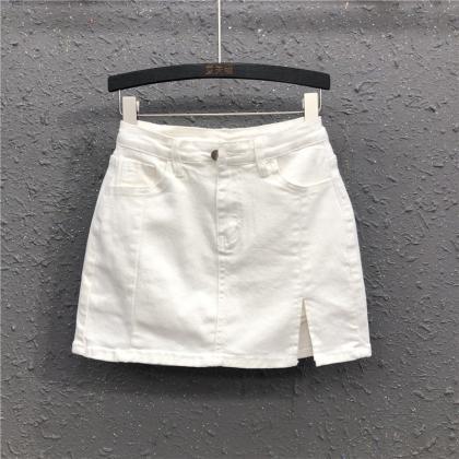 White Package Hip Short Skirt Pants Skirt..