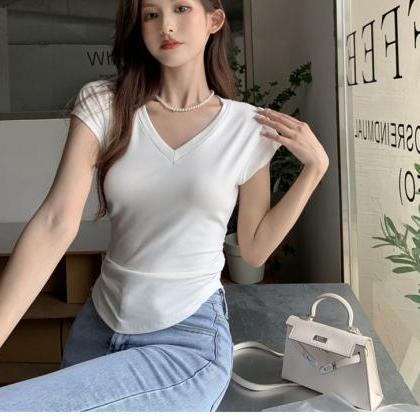 Summer Korean Fashion Y2k T-shirt Woman Sexy..