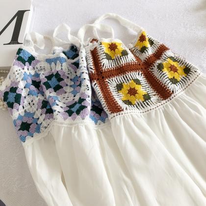 Spaghetti Strap Knitted Summer Dresses Colorful..