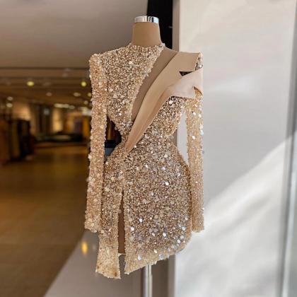 Sparkle Crystal Sequins Short Prom Dress 2023 Chic..